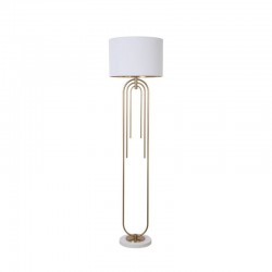 60696-005 Matt Brass Floor Lamp with White Shade 60696-005 Matt Brass Floor Lamp with White Shade