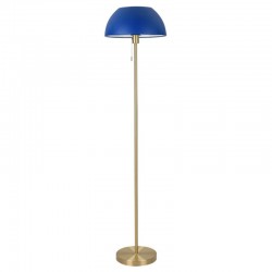 75699-005 Brass Floor Lamp with Blue Shade 75699-005 Brass Floor Lamp with Blue Shade
