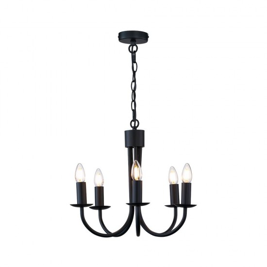 79803-005 Matt Black 5 Light Centre Fitting