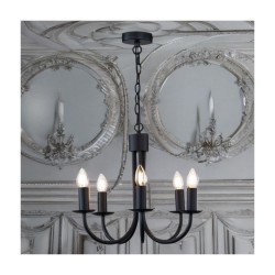79803-005 Matt Black 5 Light Centre Fitting