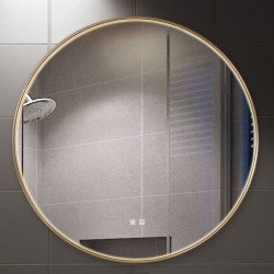 75668-005 LED Bathroom Circular Gold Mirror - Defogging Function 80 cm 75668-005 LED Bathroom Circular Gold Mirror - Defogging Function 80 cm