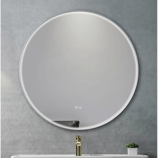 7950-005 LED Bathroom Circular Silver Mirror - Defogging Function 60 cm