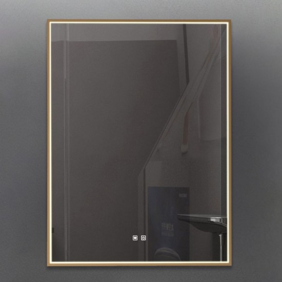 71865-005 LED Bathroom Gold Mirror - Defogging Function 80x60cm