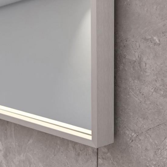 7952-005 LED Bathroom Silver Mirror - Defogging Function 80x60cm