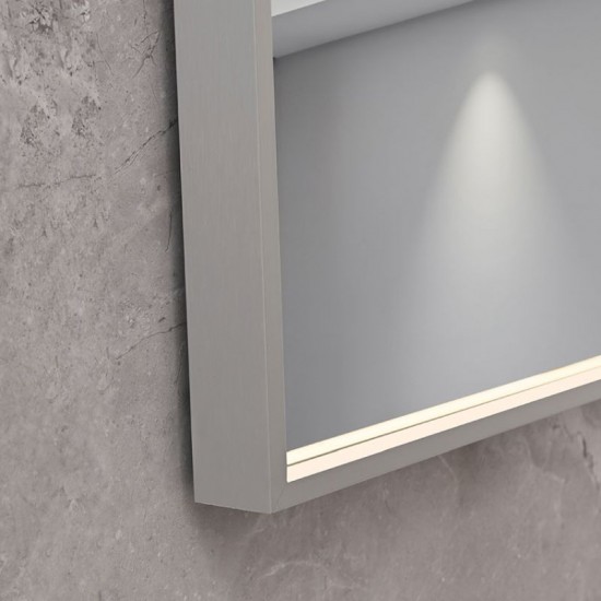 7952-005 LED Bathroom Silver Mirror - Defogging Function 80x60cm