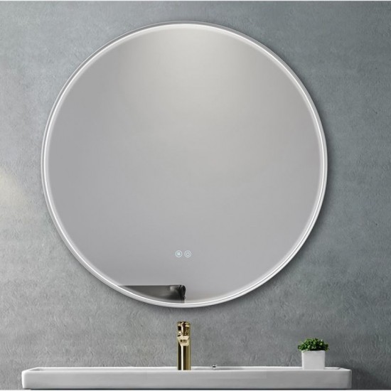 7953-005 LED Bathroom Circular Silver Mirror - Defogging Function 80 cm