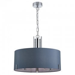 71798-005 Chrome 3 Light Pendant with Grey Shade 71798-005 Chrome 3 Light Pendant with Grey Shade