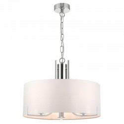 71830-005 Chrome 3 Light Pendant with White Shade 71830-005 Chrome 3 Light Pendant with White Shade