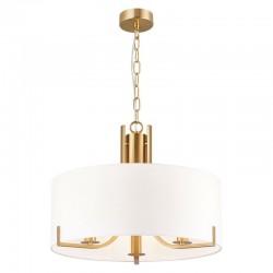 75564-005 Satin Brass 3 Light Pendant with White Shade 75564-005 Satin Brass 3 Light Pendant with White Shade