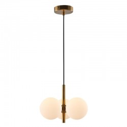 75604-005 Brushed Brass 3 Light Centre Fitting with White Glass