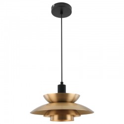 75629-005 Black & Brass Pendant Ø 30 cm