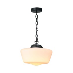 79824-005 Matt Black Pendant with White Glass IP44