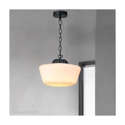 79824-005 Matt Black Pendant with White Glass IP44