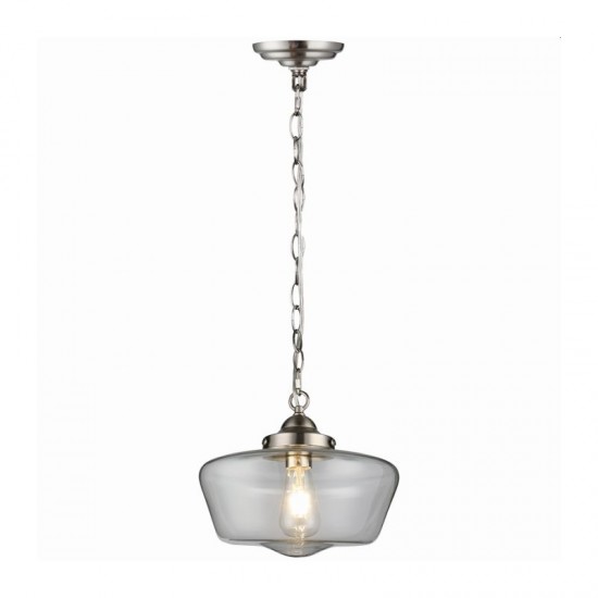 33471-005 Satin Nickel Pendant with Clear Glass