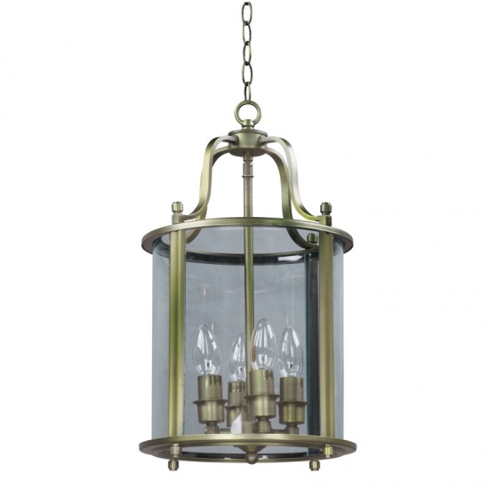 7791-005 Antique Brass 4 Light Lantern Pendant