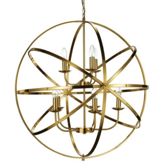 60589-005 Matt Brass 8 Light Spherical Pendant