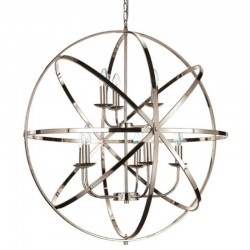 7734-005 Satin Nickel 8 Light Spherical Pendant