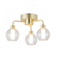 71765-005 Satin Brass Semi Flush with Double Glasses