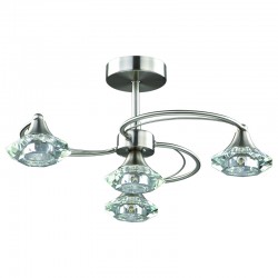 108961-005 Satin Nickel 4 Light Centre Fitting with Crystal Glasses 108961-005 Satin Nickel 4 Light Centre Fitting with Crystal Glasses