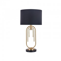 67647-005 Matt Gold Table Lamp with Black Shade