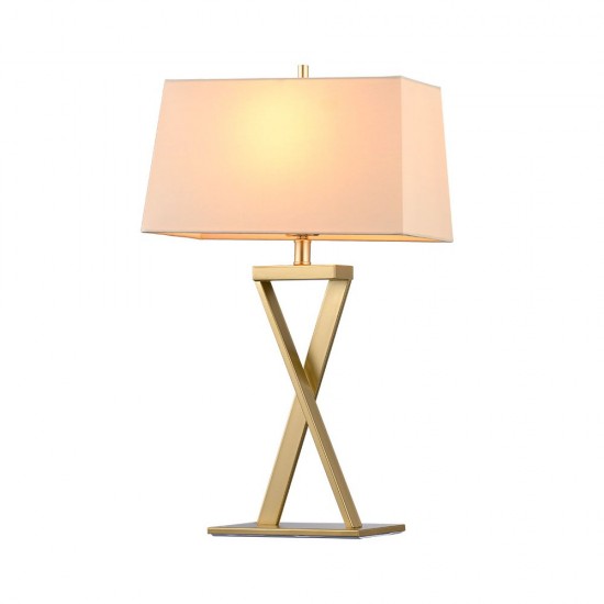 79872-005 Painted Gold Table Lamp with Off-White Shade