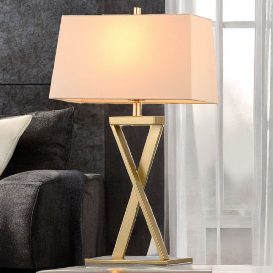 79872-005 Painted Gold Table Lamp with Off-White Shade