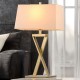 79872-005 Painted Gold Table Lamp with Off-White Shade