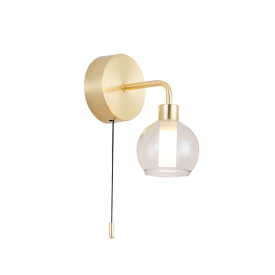 71769-005 Satin Brass LED Wall Lamp with Double Glasses