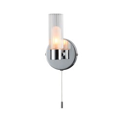 79859-005 Polished Chrome Wall Lamp with Clear & White Glass
