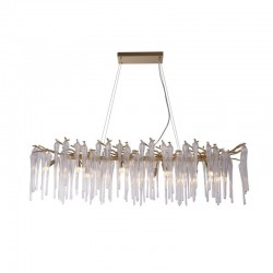 75462-006 Gold 10 Light over Island Fitting with Clear Glass