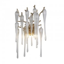 75463-006 Gold 2 Light Wall Lamp with Clear Glass