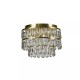 74271-10 Satin Brass 3 Light Semi Flush with Clear Glass Drops