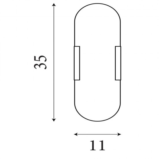 79007-006 Matt Black LED Wall Lamp with Marble Resin Diffuser