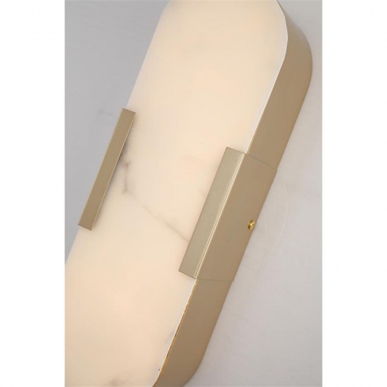 79008-006 Matt Gold LED Wall Lamp with Marble Resin Diffuser