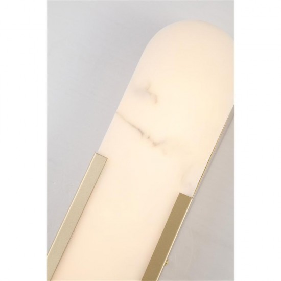 79010-006 Matt Gold LED Wall Lamp with Marble Resin Diffuser
