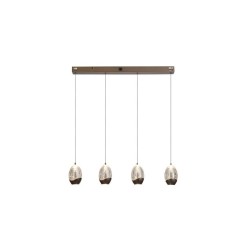 79011-006 Latte 4 Light LED over Island Fitting with Champagne Glass