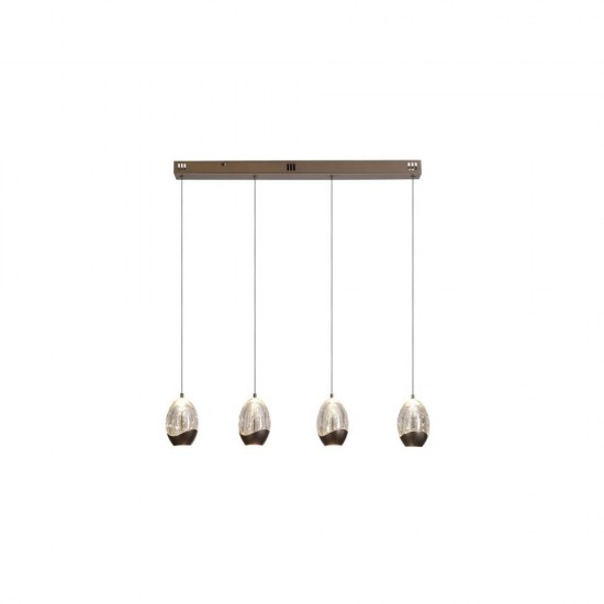 79011-006 Latte 4 Light LED over Island Fitting with Champagne Glass