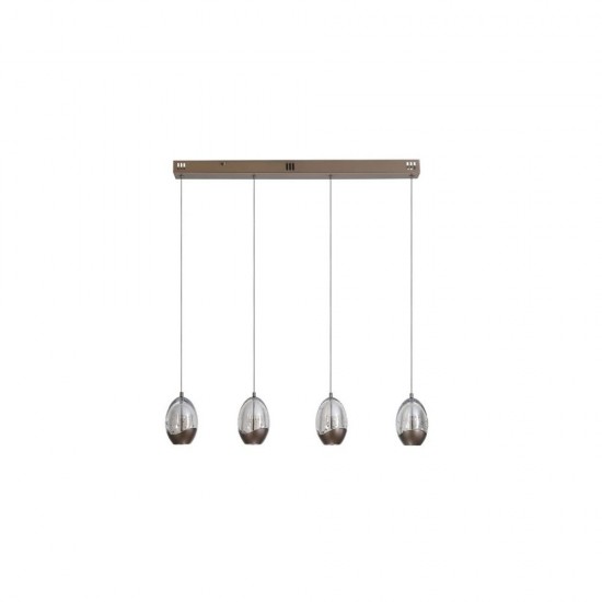 79011-006 Latte 4 Light LED over Island Fitting with Champagne Glass