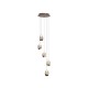 79012-006 Latte 5 Light LED Cluster Pendant with Champagne Glass