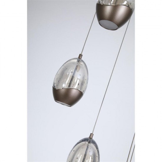 79012-006 Latte 5 Light LED Cluster Pendant with Champagne Glass