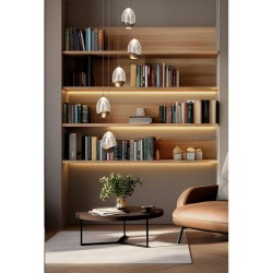 79012-006 Latte 5 Light LED Cluster Pendant with Champagne Glass