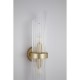 79017-006 Brushed Gold 2 Light Wall Lamp with Clear Glass Rods