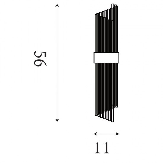 79017-006 Brushed Gold 2 Light Wall Lamp with Clear Glass Rods