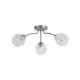 78922-006 Satin Nickel 3 Light Semi Flush with Decorative Glass