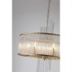 79019-006 Brushed Gold 6 Light Centre Fitting with Clear Glass Rods