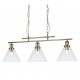 54916-006 Antique Brass 3 Light over Island Fitting with Clear Glasses