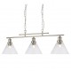 53840-006 Satin Silver 3 Light over Island Fitting with Clear Glasses