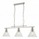 53840-006 Satin Silver 3 Light over Island Fitting with Clear Glasses