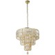 71878-006 Satin Brass 5 Light Chandelier with Champagne Crystal