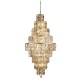 71879-006 Satin Brass 13 Light Chandelier with Champagne Crystal